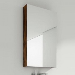 Омън - Горен огледален шкаф за баня 50х70х15 см, тъмен орех